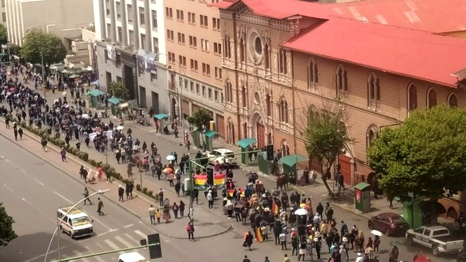 Marchas en el centro de La Paz Foto: ElDiario