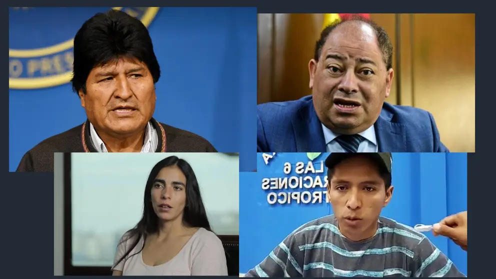 Evo Morales, Carlos Romero, Gabriela Monta&ntilde;o y Andr&oacute;nico Rodriguez Fotos: RRSS