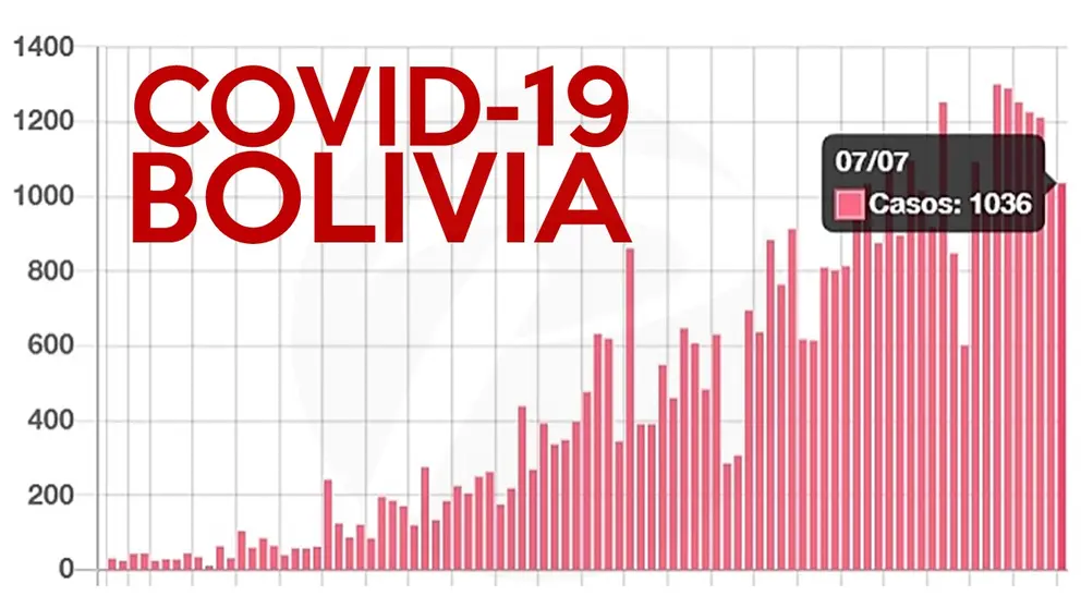 Incremento en los casos de COVID-19 por d&iacute;a www.boliviasegura.gob.bo