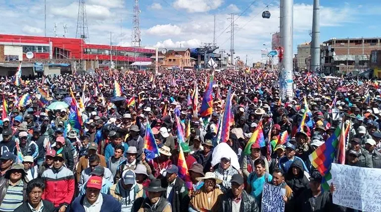Imagen referencial de las movilizaciones Foto: RRSS