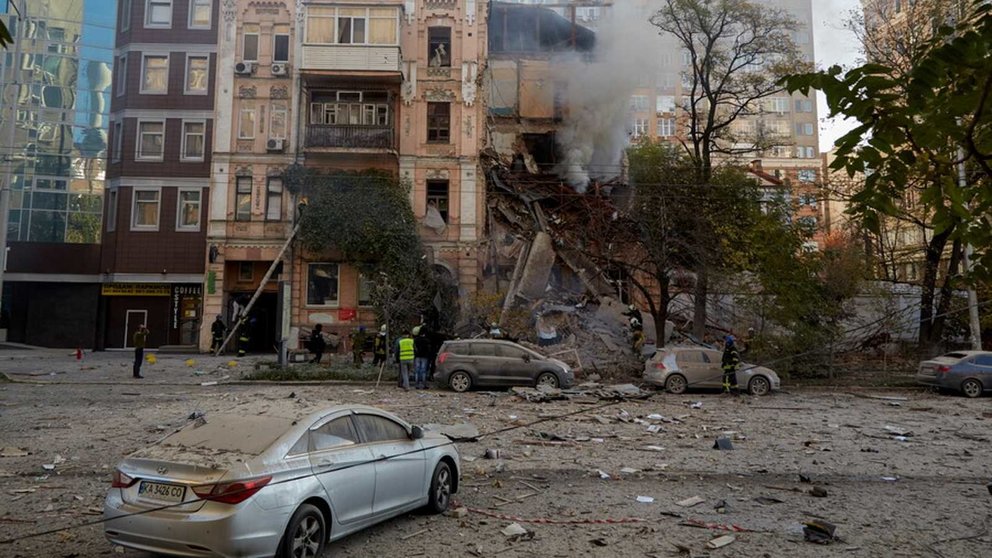 Drones kamikaze impactan contra la capital Ucraniana. (Foto. RTVE).