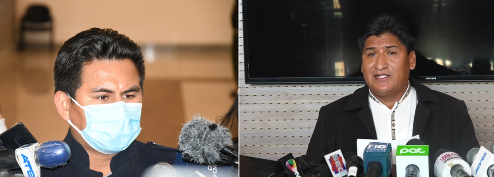 Gualberto Arispe y Andr&eacute;s Flores, diputados del MAS.