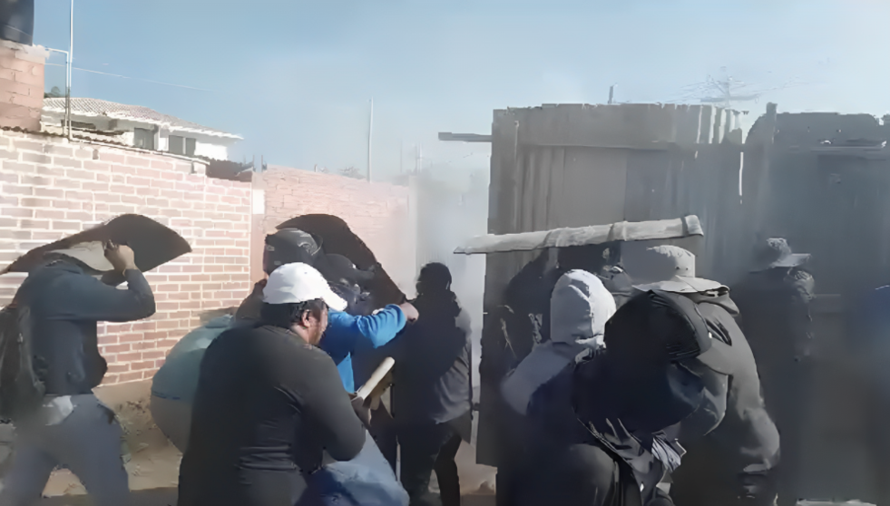Enfrentamientos en Tiquipaya, Cochabamba Foto: RRSS