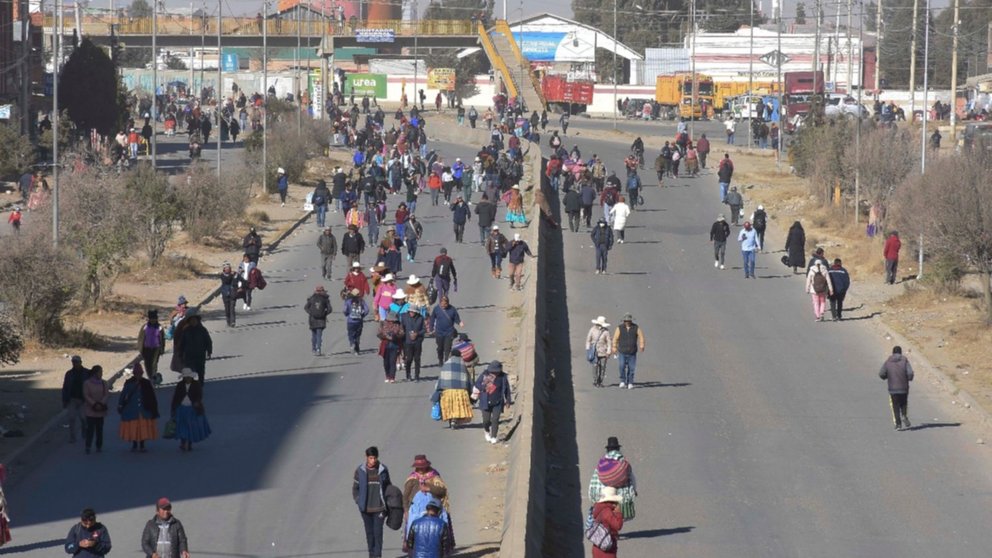 Bloqueo en El Alto. (Foto. Red Uno).