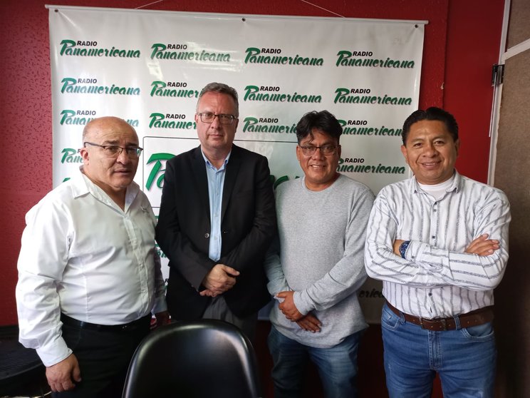 De izquierda a derecha: Hugo Moldiz, Carlos Alarcón, Héctor Arce y José Luis Flores.