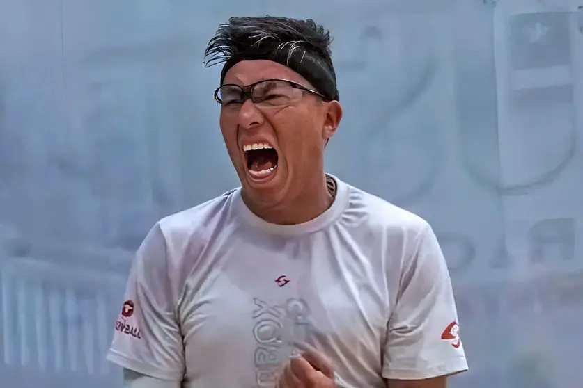 Conrrado Moscoso, raquetbolista boliviano. (Foto. Jornada).