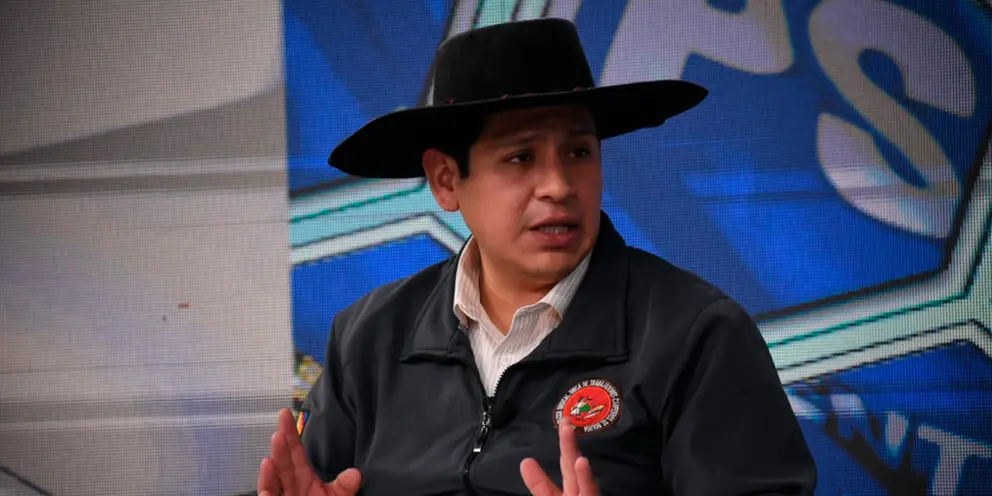 Armin Flores, secretario de actas de la Confederaci&oacute;n Sindical &Uacute;nica de Trabajadores Campesinos de Bolivia (Csutcb). (Foto: Gustavo Ticona, Ahora el Pueblo)