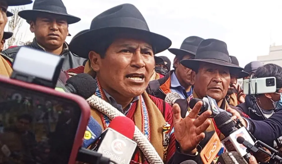 David Mamani, dirigente de la Federaci&oacute;n de Trabajadores Campesinos &ldquo;Tupac Katari&rdquo; de La Paz. (Foto: El D&iacute;a).