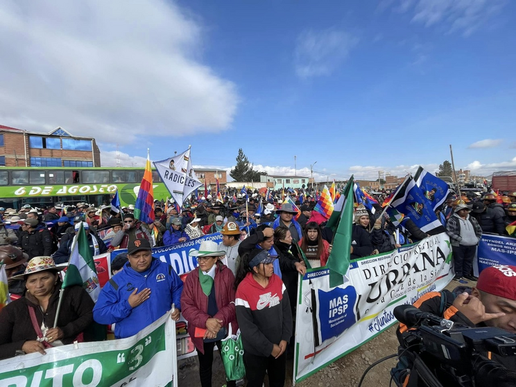 Marcha de Evo Morales. (Foto: La Raz&oacute;n).