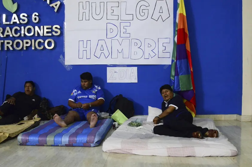 Huelga de hambre de Evo Morales. (Foto: Pa&iacute;s-Uruguay).