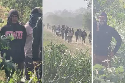 Presuntos avasalladores en Guarayos. (Foto: Unitel).
