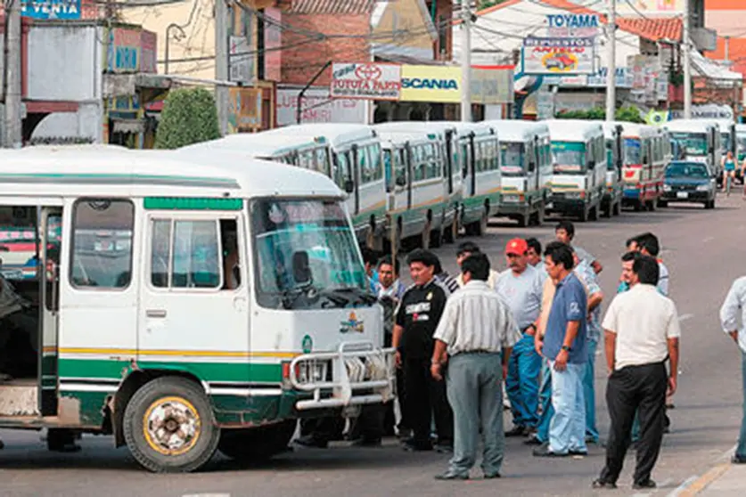 Paro de transporte, Santa Cruz (FOTO. La Raz&oacute;n)