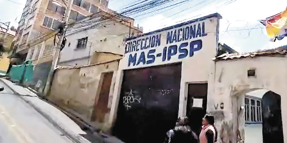 Sede del MAS en La Paz. (Foto: AEP).