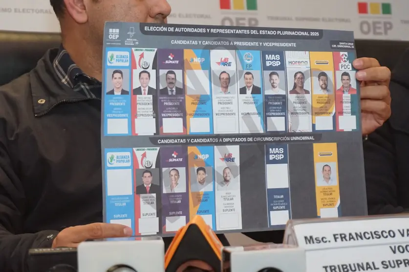 Papeleta electoral. (Foto. El Deber).