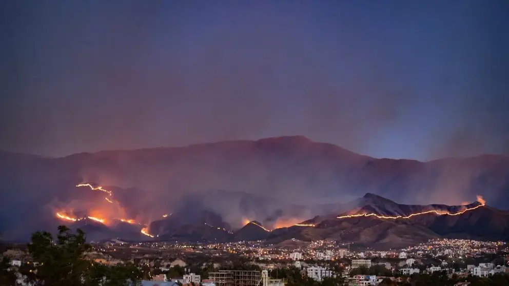 Incendio Tarija. (Foto: Opini&oacute;n).