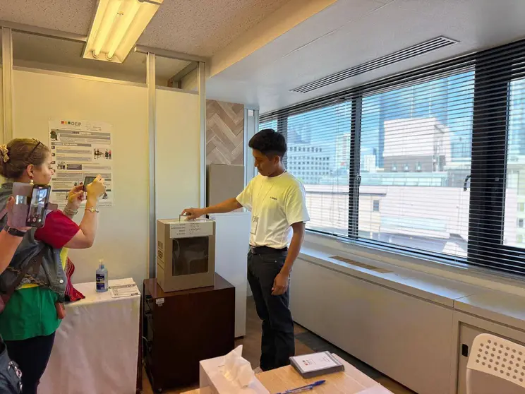 Votaci&oacute;n en Jap&oacute;n. (Foto TSE)