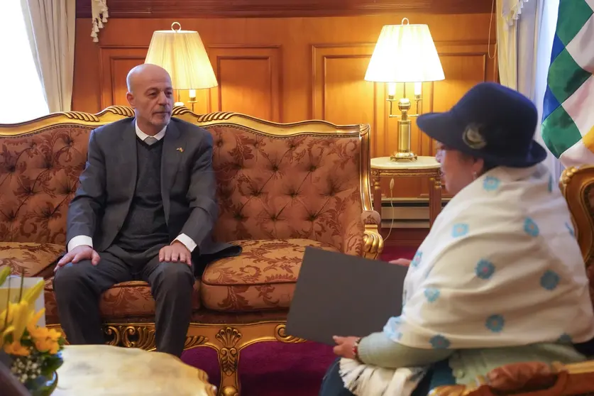 Ahmed Said Fakhri Al-Assad, embajador de Palestina en Bolivia. (Foto. Canciller&iacute;a).