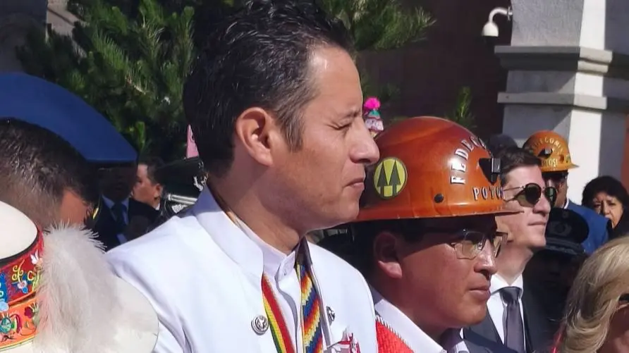 Edman Lara, vicepresidente de Bolivia, en Potos&iacute;. (Foto. RR. SS.).