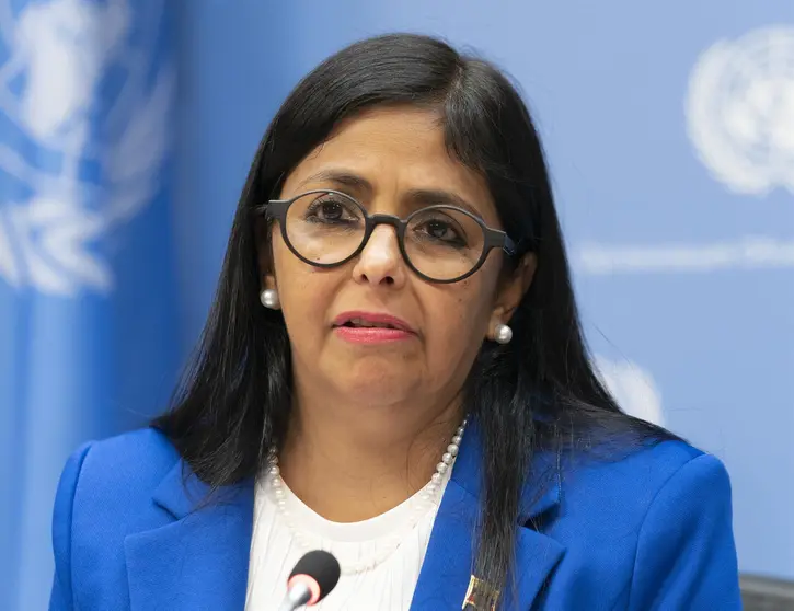 Delcy Rodr&iacute;guez, vicepresidente de Venezuela. (Foto. Infobae).