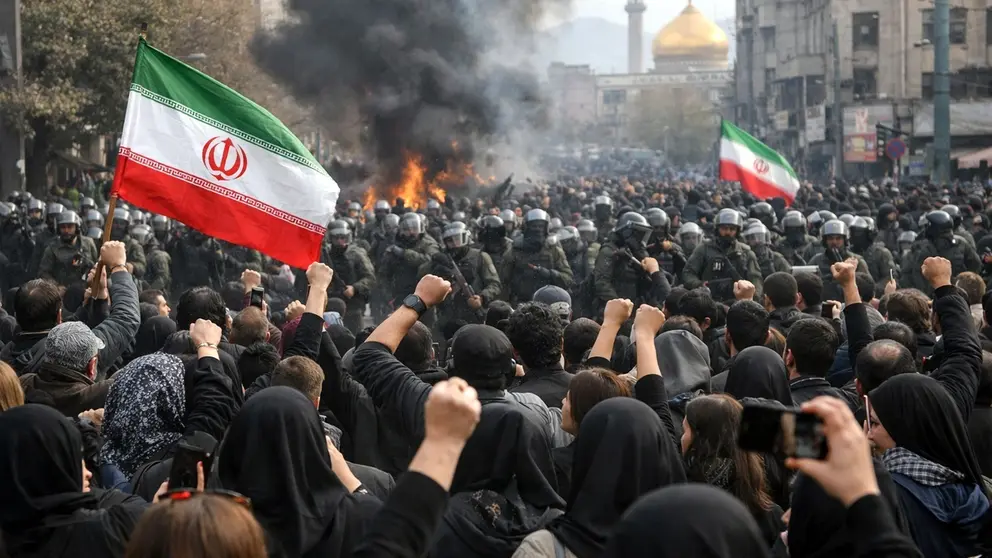 Protestas Ir&aacute;n. (Foto. La izquierda diario).