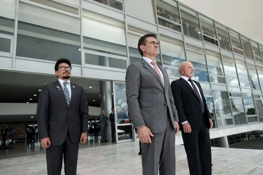 Reuni&oacute;n de Rodrigo Paz, Lula da Silva en Brasil.