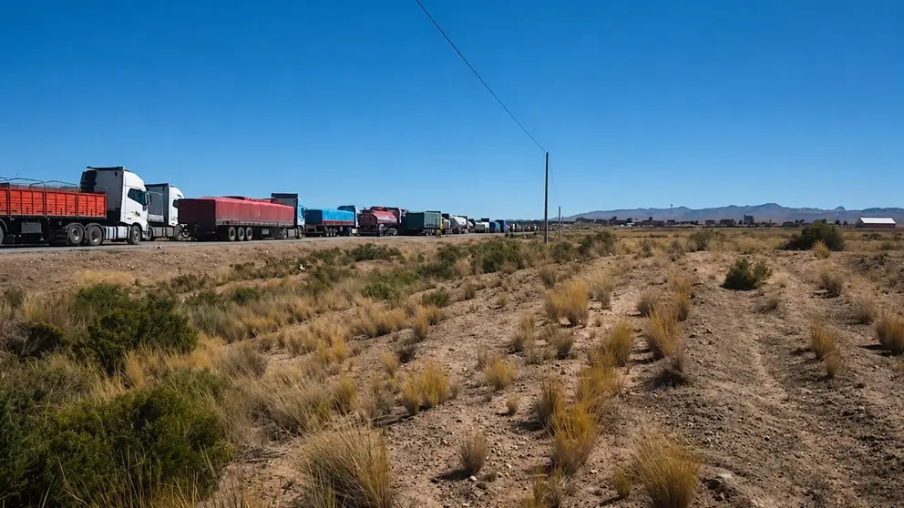 Choferes varados por bloqueos en Panduro y Caracollo (Foto: Radio Panamericana)