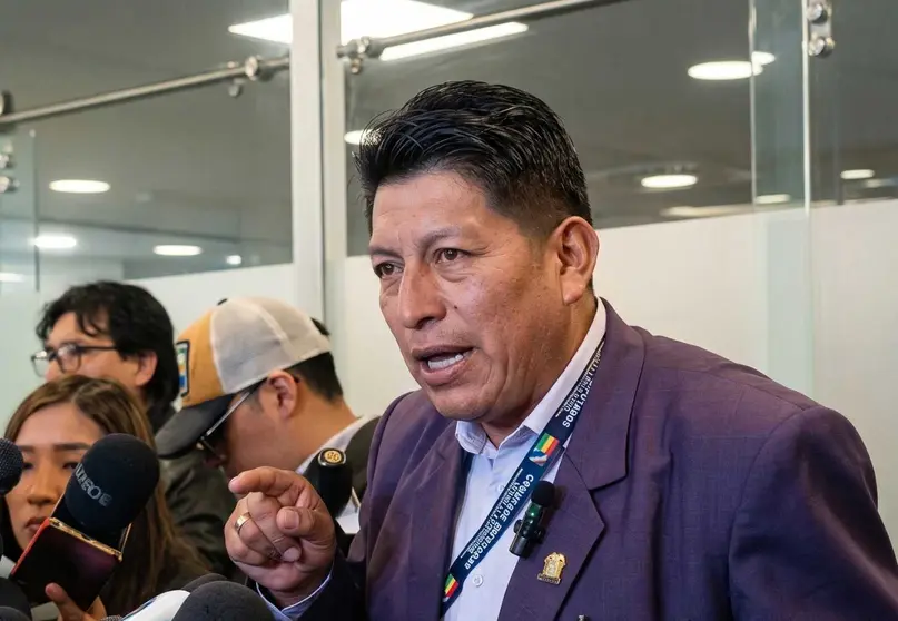 Diputado R&oacute;mulo Villca Robles en conferencia de prensa (Foto: Radio Panamericana)