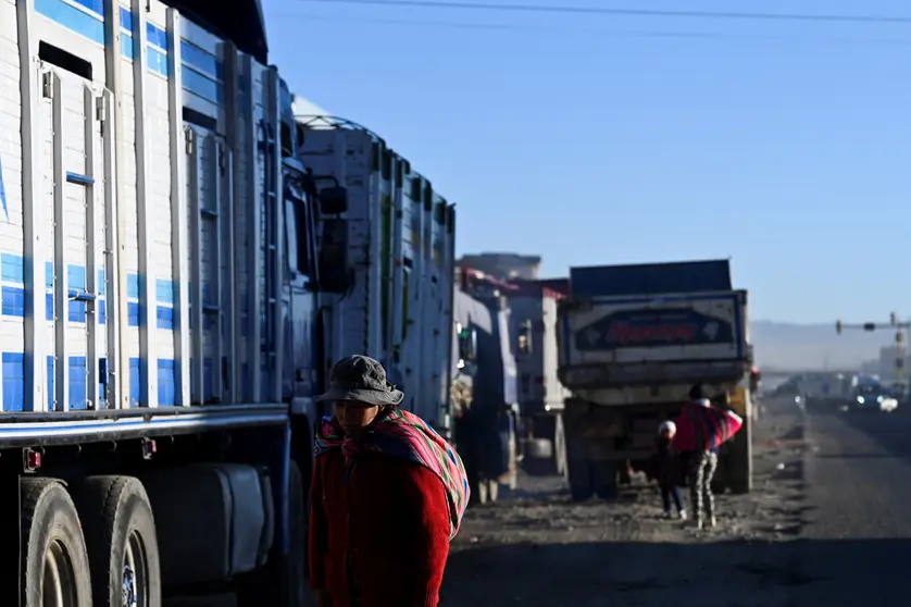 Transporte parado por bloqueos
