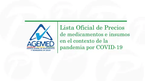 Lista oficial de precios de medicamentos e insumos AGEMED