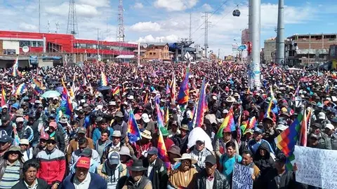 Imagen referencial de las movilizaciones Foto: RRSS