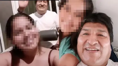Evo Morales y menor de edad Foto: Correo del Sur