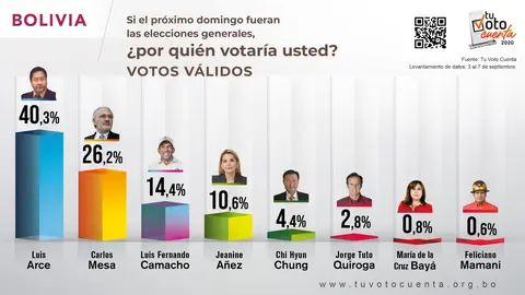 Resultados Votos Validos encuesta "Tu Voto Cuenta"
