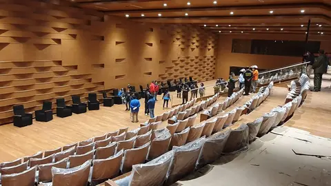 Hemiciclo construido para interpelaciones podr&iacute;a servir para la transmisi&oacute;n de mando. Foto/Erbol