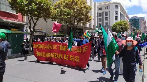 Marcha de maestros Foto: Erbol
