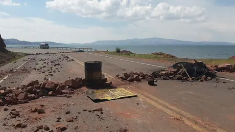 Bloqueos Carretera. Foto: RRSS