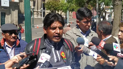 To&ntilde;o Si&ntilde;ani, dirigente de gremiales de El Alto. (Foto: ANF).