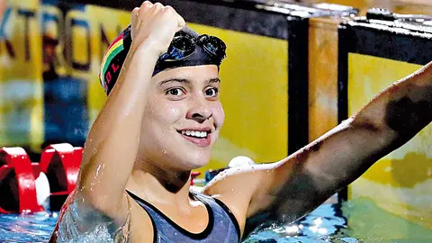 Karen Torrez, nadadora cochabambina. (Foto: Opini&oacute;n).