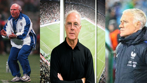 Mario Jorge Lobo Zagallo, Franz Beckenbauer y Didier Deschamps.