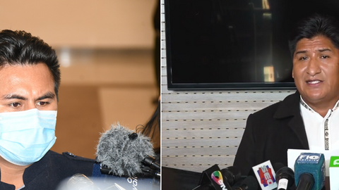 Gualberto Arispe y Andr&eacute;s Flores, diputados del MAS.
