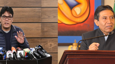 H&eacute;ctor Arce, diputado del MAS y David Choquehuanca, vicepresdidente de Bolivia.