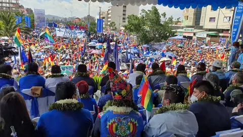Concentraci&oacute;n del MAS. (Foto: ABI).