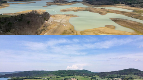 Lago Montbel antes y despu&eacute;s