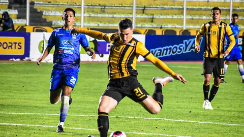 Eugenio Isnaldo marcando su primer gol. (Foto: Club The Strongest).