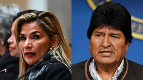 Jeanine A&ntilde;ez y Evo Morales. (Foto: Money Bolivia).