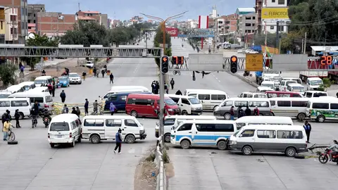 Bloqueo de carreteras. (Foto: Opini&oacute;n Bolivia).