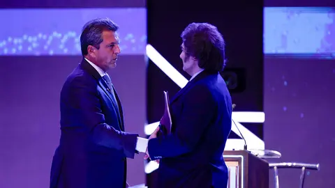 Sergio Massa y Javier Milei. (Foto: Jornada).