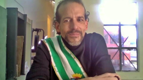 Luis Fernando Camacho en Chonchocoro. (Foto: La Raz&oacute;n).
