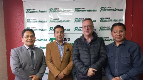 De izquierda a derecha: Jorge Silva, William Bascop&eacute;,  Carlos Alarc&oacute;n y Jos&eacute; Luis Flores.