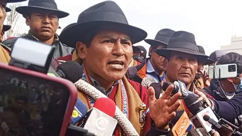 David Mamani, dirigente de la Federaci&oacute;n de Trabajadores Campesinos &ldquo;Tupac Katari&rdquo; de La Paz. (Foto: El D&iacute;a).