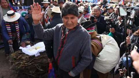 Evo Morales en la marcha desde Caracollo. (Foto: Qu&eacute; Pasa Media).